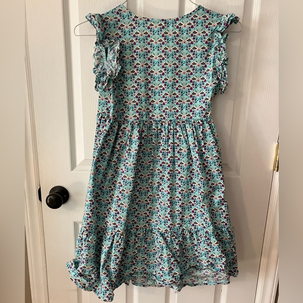 EUC Tea Swan Print Wrap Dress Sz 16 - Picture 2 of 6